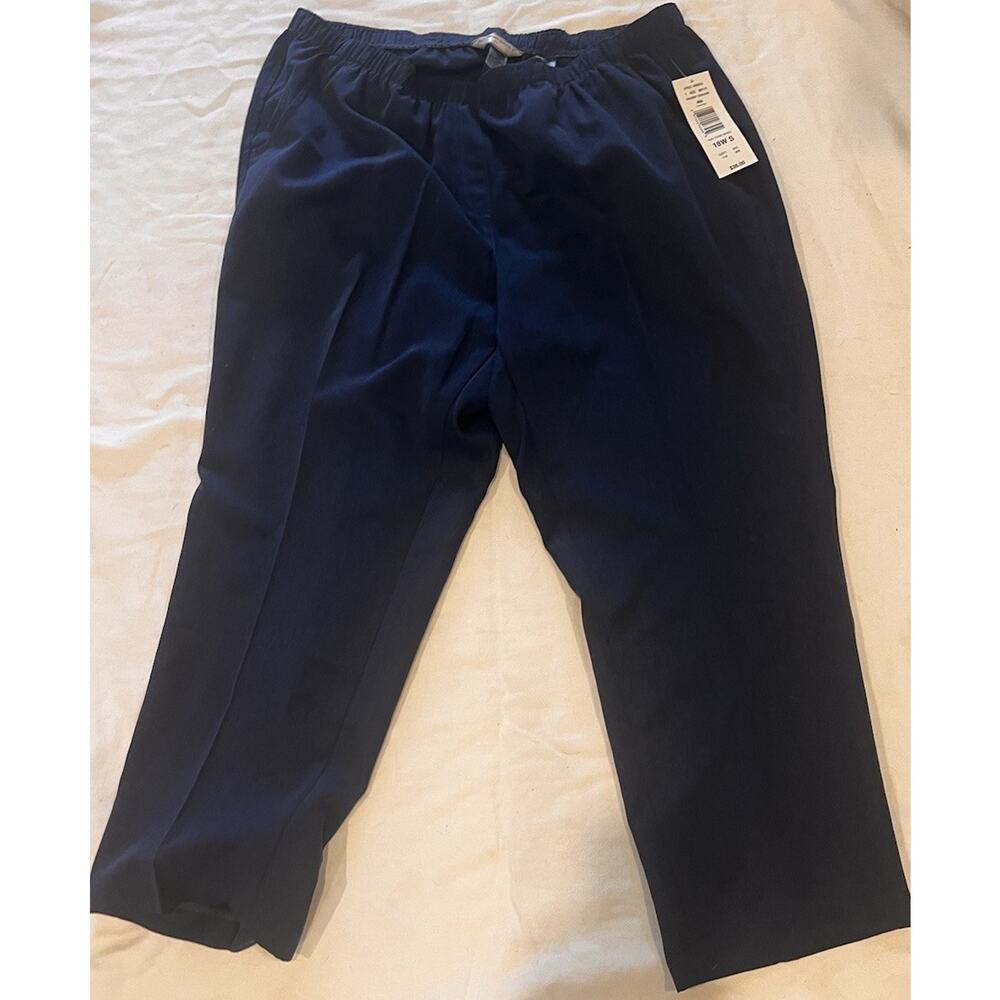 Allison Daley Classic Comfort Waist Pants w/Pockets Plus Size 18W Blue
